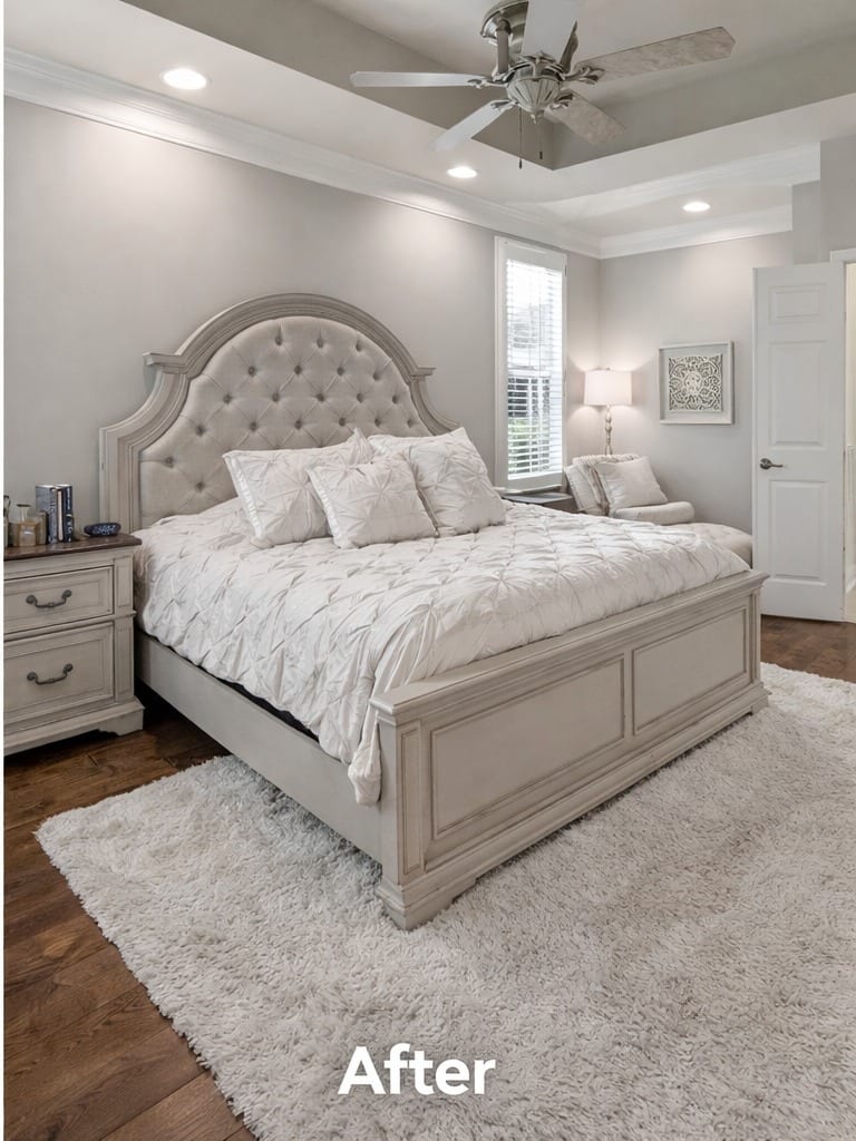 After: Bedroom, apartment clean