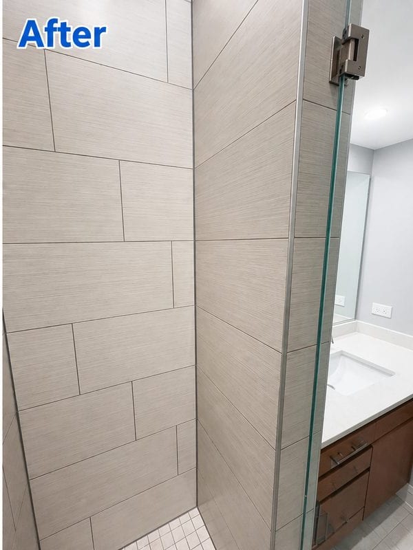 After: Shower tile, deep clean